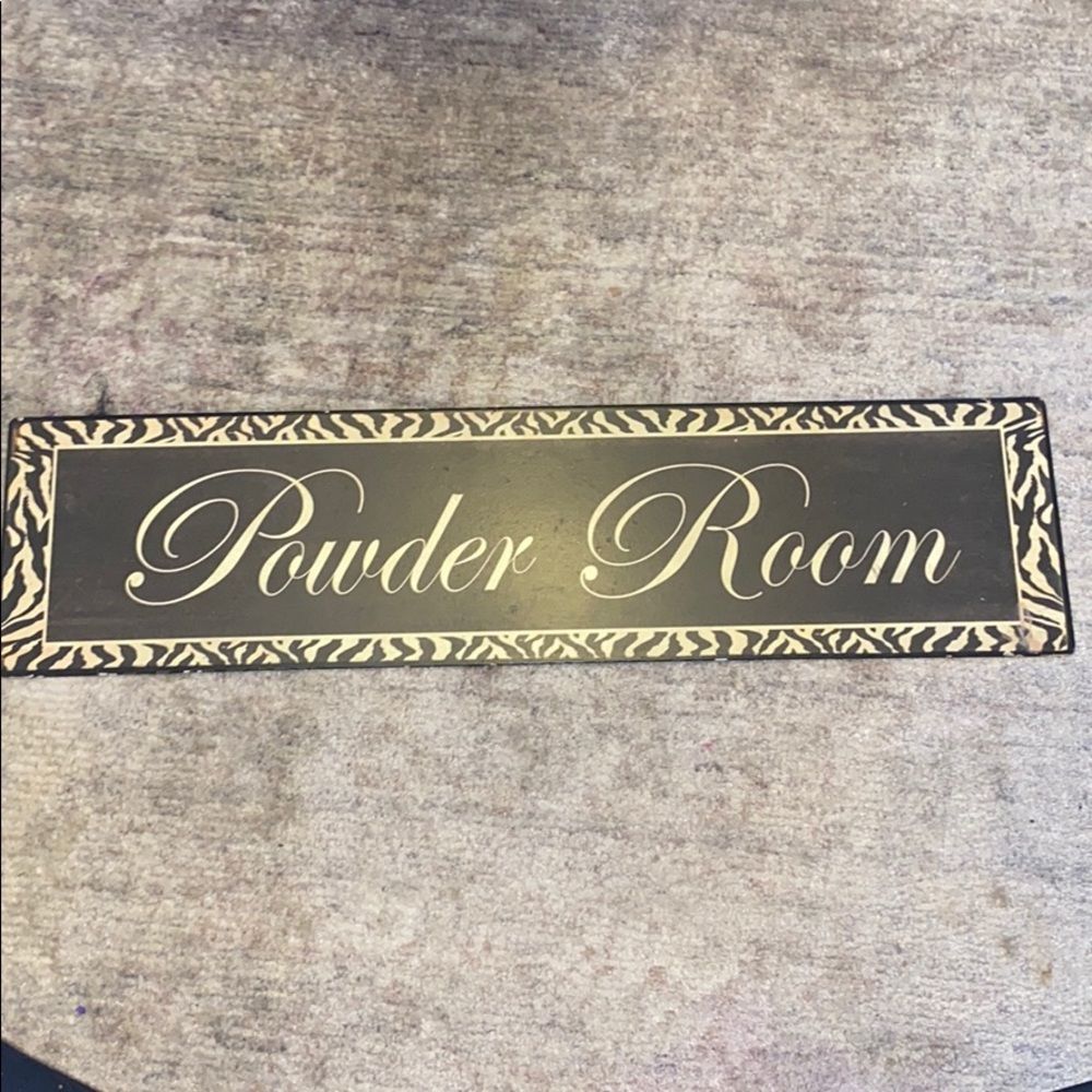 Powder room wall art sign